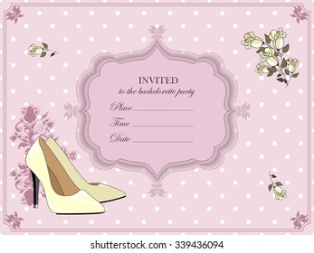 Elegant invitation for a bachelorette party.