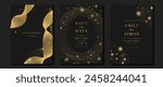 Elegant invitation card design vector. Luxury wedding firework, glitter spot texture on dark background. Design illustration for cover, poster, wallpaper, gala, VIP card, happy new year.