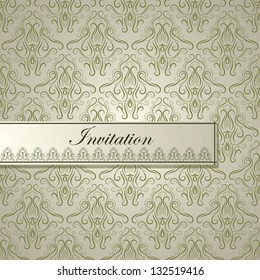 Elegant Invitation card, seamless background, vintage border