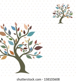 elegant invitation with decorative floral trees