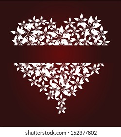 elegant invitation with floral heart for Valentine's Day, with place for text