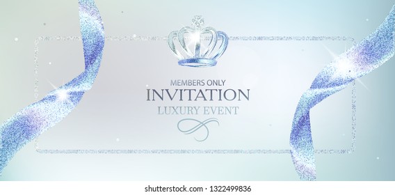 Elegant invitation light blue card. Vector illustration