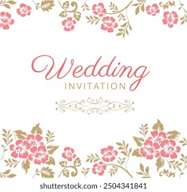 Elegant invitation luxury card design vector uses for wedding invitation card