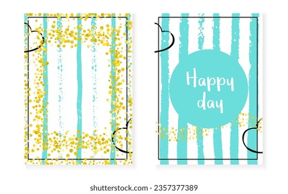 Elegant Invitation. Mint Stylish Particle. Stripe Romantic Card. New Year Particles Set. White Paint. Golden Retro Concept. Branding Illustration. Turquoise Elegant Invitation