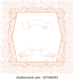 elegant invitation with two birds- Ideal frame for any sort of celebration