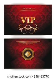 Elegant Invitation VIP Red Envelope With Gold Design Elements 