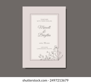 Elegant invitations featuring hand drawn floral designs, perfect for a romantic wedding