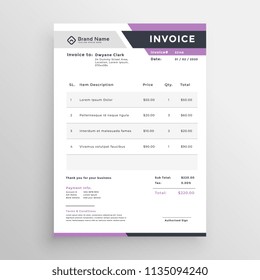 elegant invoice template in minimal style
