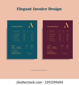 Elegant invoice vector with illustrator .eps 10