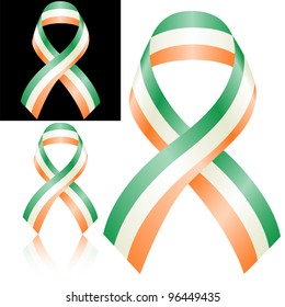 Elegant Irish Ribbon isolated on white and black. vector