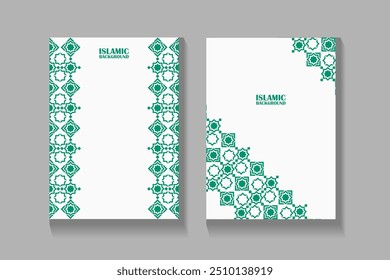 Elegant Islamic background geometric pattern in green color. Perfect for Ramadan, Eid, or other Islamic celebrations.