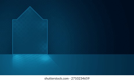 Fundo islâmico elegante com forma de arco de mesquita e a sombra no projeto de efeito de luz. Projeto de modelo de fundo de feriado islâmico