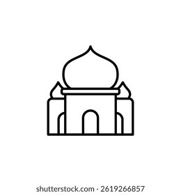Elegant islamic building outline representing faith and architectural heritage