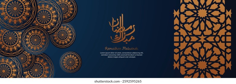 Elegant Islamic celebration greeting cards Ramadan Kareem, Ramadan Mubarak.