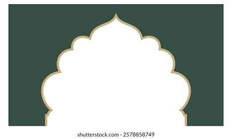 Elegant Islamic Design with Gold and Green Ramadan Theme