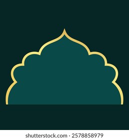 Elegant Islamic Design with Gold and Green Ramadan Theme