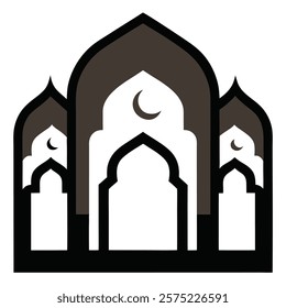 Elegant Islamic door and window silhouettes featuring traditional geometric arches and intricate designs, perfect for architectural illustrations, cultural artwork, and decorative projects.

