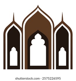 Elegant Islamic door and window silhouettes featuring traditional geometric arches and intricate designs, perfect for architectural illustrations, cultural artwork, and decorative projects.

