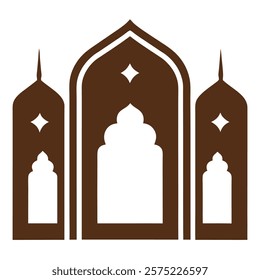 Elegant Islamic door and window silhouettes featuring traditional geometric arches and intricate designs, perfect for architectural illustrations, cultural artwork, and decorative projects.

