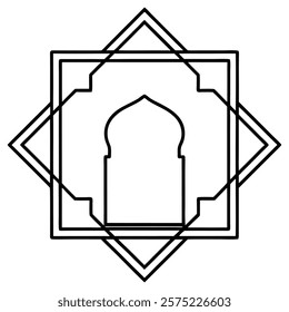 Elegant Islamic door and window silhouettes featuring traditional geometric arches and intricate designs, perfect for architectural illustrations, cultural artwork, and decorative projects.

