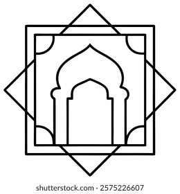 Elegant Islamic door and window silhouettes featuring traditional geometric arches and intricate designs, perfect for architectural illustrations, cultural artwork, and decorative projects.

