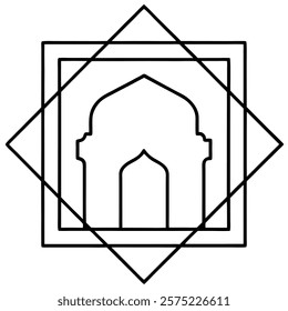 Elegant Islamic door and window silhouettes featuring traditional geometric arches and intricate designs, perfect for architectural illustrations, cultural artwork, and decorative projects.

