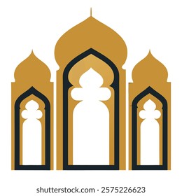 Elegant Islamic door and window silhouettes featuring traditional geometric arches and intricate designs, perfect for architectural illustrations, cultural artwork, and decorative projects.

