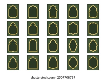 Elegant Islamic Frame Arch Element Set