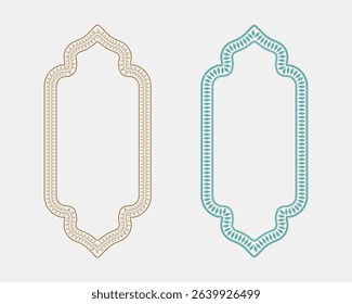 Elegant islamic frame art floral borders and plant motifs editable text box covers for ramadan, islamic decor