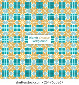 Elegante islamitische geometrische patroon achtergrond in teal en goud