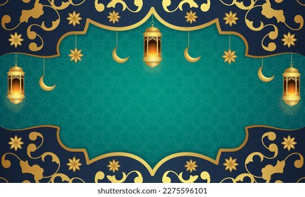 Elegant Islamic Green Background. - Vector.