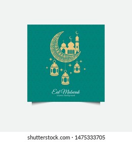 Elegant Islamic holiday Background. Eid Invitation illustration Template Design