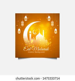 Elegant Islamic holiday Background. Eid Invitation illustration Template Design