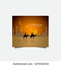 Elegant Islamic holiday Background. Eid Invitation illustration Template Design