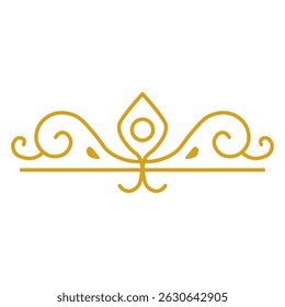 Elegant Islamic Ornament Divider – Golden Outline Vector