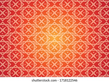 Elegant islamic ornament with orange pattern, vector background