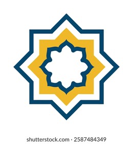 Elegant Islamic ornament vector design featuring a beautifully detailed mosque with intricate Arabic patterns. Perfect for Ramadan, Eid, Islamic events, and decorative projects.