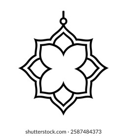 Elegant Islamic ornament vector design featuring a beautifully detailed mosque with intricate Arabic patterns. Perfect for Ramadan, Eid, Islamic events, and decorative projects.