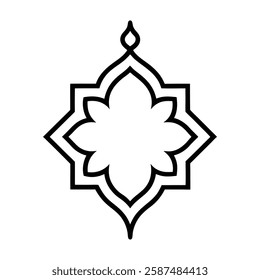 Elegant Islamic ornament vector design featuring a beautifully detailed mosque with intricate Arabic patterns. Perfect for Ramadan, Eid, Islamic events, and decorative projects.