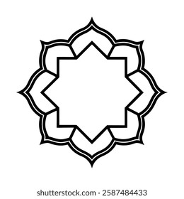 Elegant Islamic ornament vector design featuring a beautifully detailed mosque with intricate Arabic patterns. Perfect for Ramadan, Eid, Islamic events, and decorative projects.