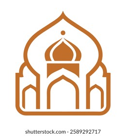 Elegant Islamic ornament vector design featuring a beautifully detailed mosque with intricate Arabic patterns. Perfect for Ramadan, Eid, Islamic events, and decorative projects.