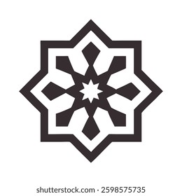 Elegant Islamic ornament vector design featuring a beautifully detailed mosque with intricate Arabic patterns. Perfect for Ramadan, Eid, Islamic events, and decorative projects.