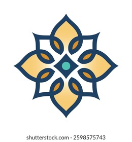 Elegant Islamic ornament vector design featuring a beautifully detailed mosque with intricate Arabic patterns. Perfect for Ramadan, Eid, Islamic events, and decorative projects.