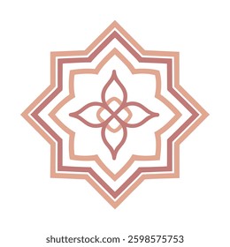 Elegant Islamic ornament vector design featuring a beautifully detailed mosque with intricate Arabic patterns. Perfect for Ramadan, Eid, Islamic events, and decorative projects.