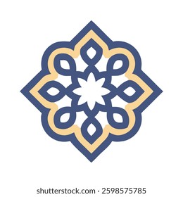 Elegant Islamic ornament vector design featuring a beautifully detailed mosque with intricate Arabic patterns. Perfect for Ramadan, Eid, Islamic events, and decorative projects.