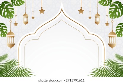 Elegante Vector islámico de fondo de Ramadán con decoración de lujo para Eid y el mes sagrado