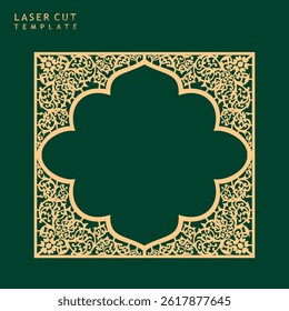 Elegant islamic style decorative corner border laser cutting for wooden carving