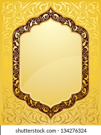 elegant islamic template design in gold background