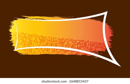 Elegante design de caixa de texto islâmico com intrincados padrões geométricos e caligrafia.