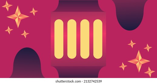 
elegant Islamic themed background with lantern silhouette and copy space